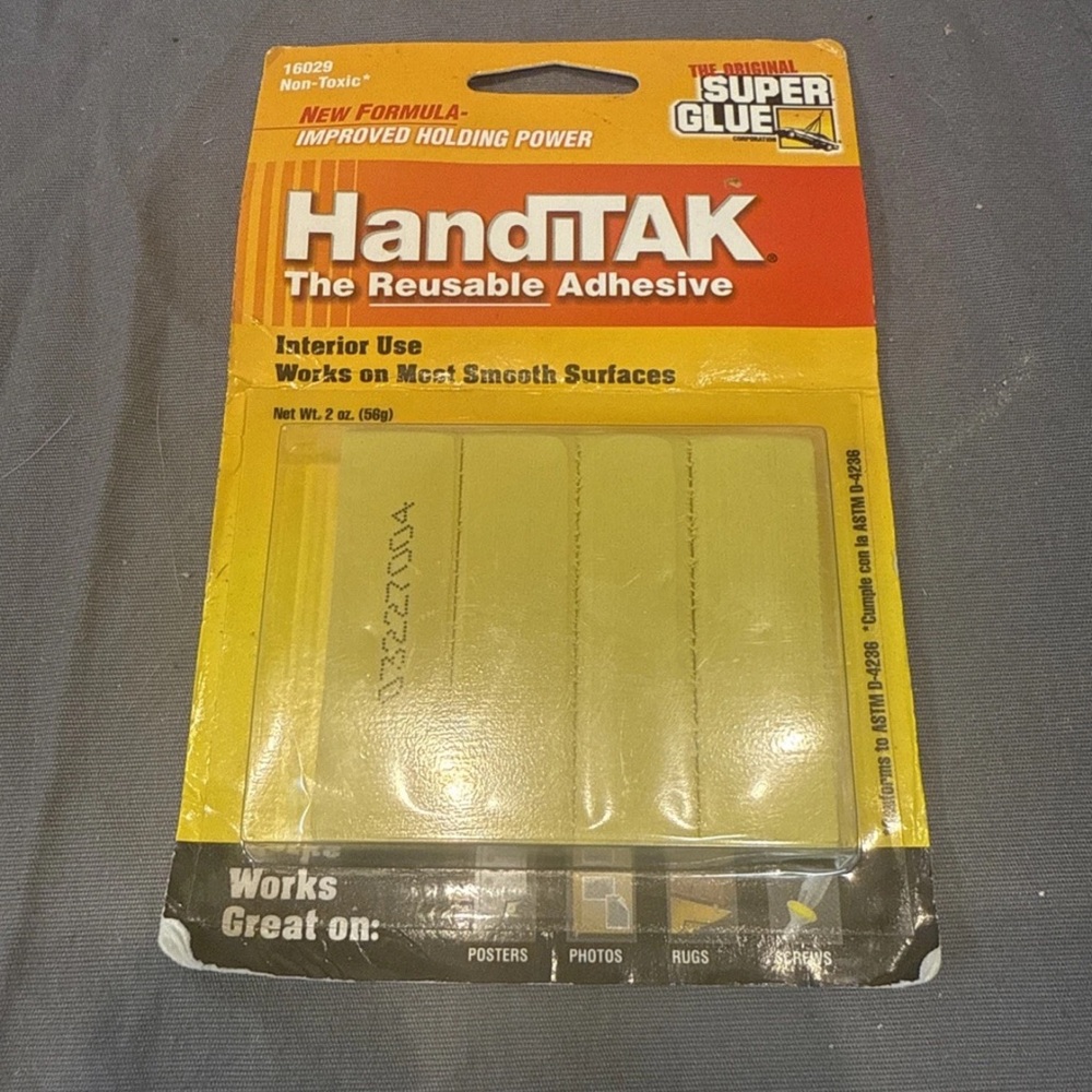 handitak the reusable adhesive new formula the original super glue interior use
